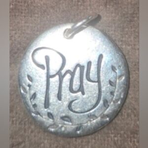 James Avery Silver Round "Pray" Pendant